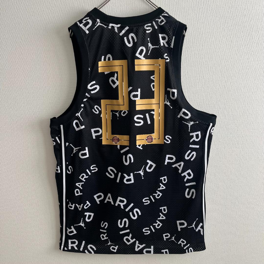 【極美品】ナイキ×パリサンジェルマン×ジョーダン/タンクトップ/総柄/XL/黒