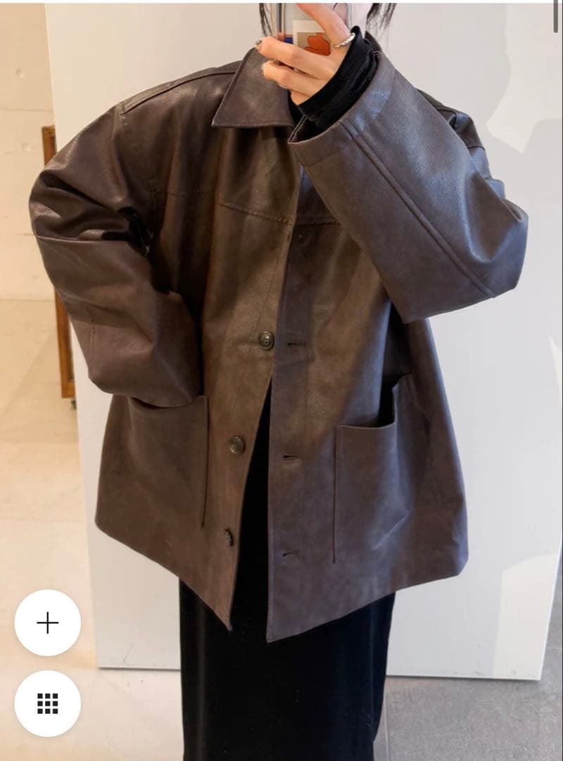 select MOCA ステンカラーフェイクレザージャケット