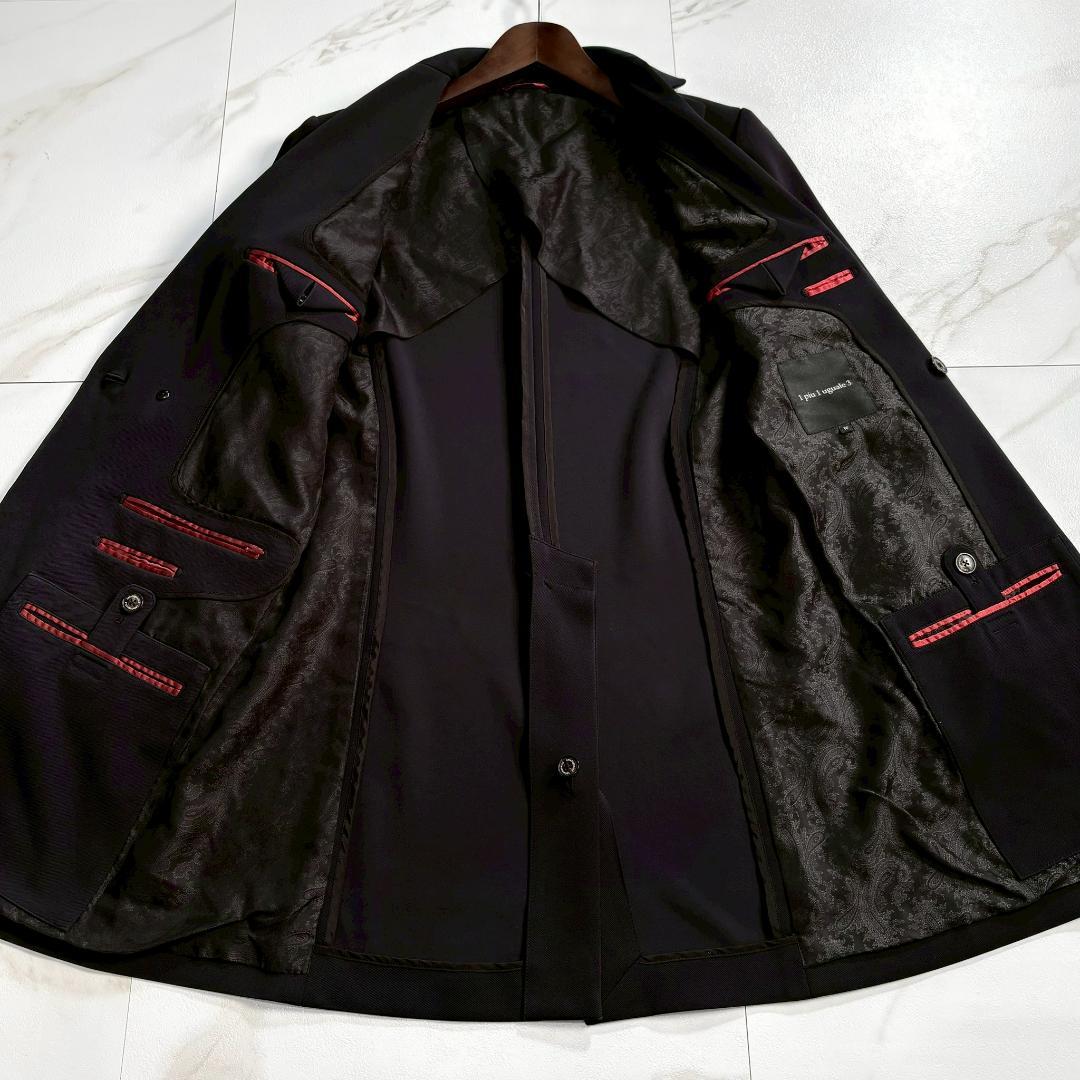 【美品】1piu1uguale3 チェスターコート ペイズリー柄 ダブル