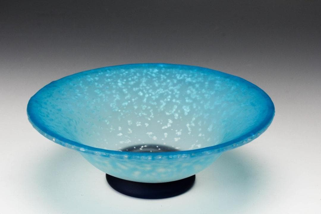 新倉晴比古　義山朝顔平茶碗　共箱有り　茶道具