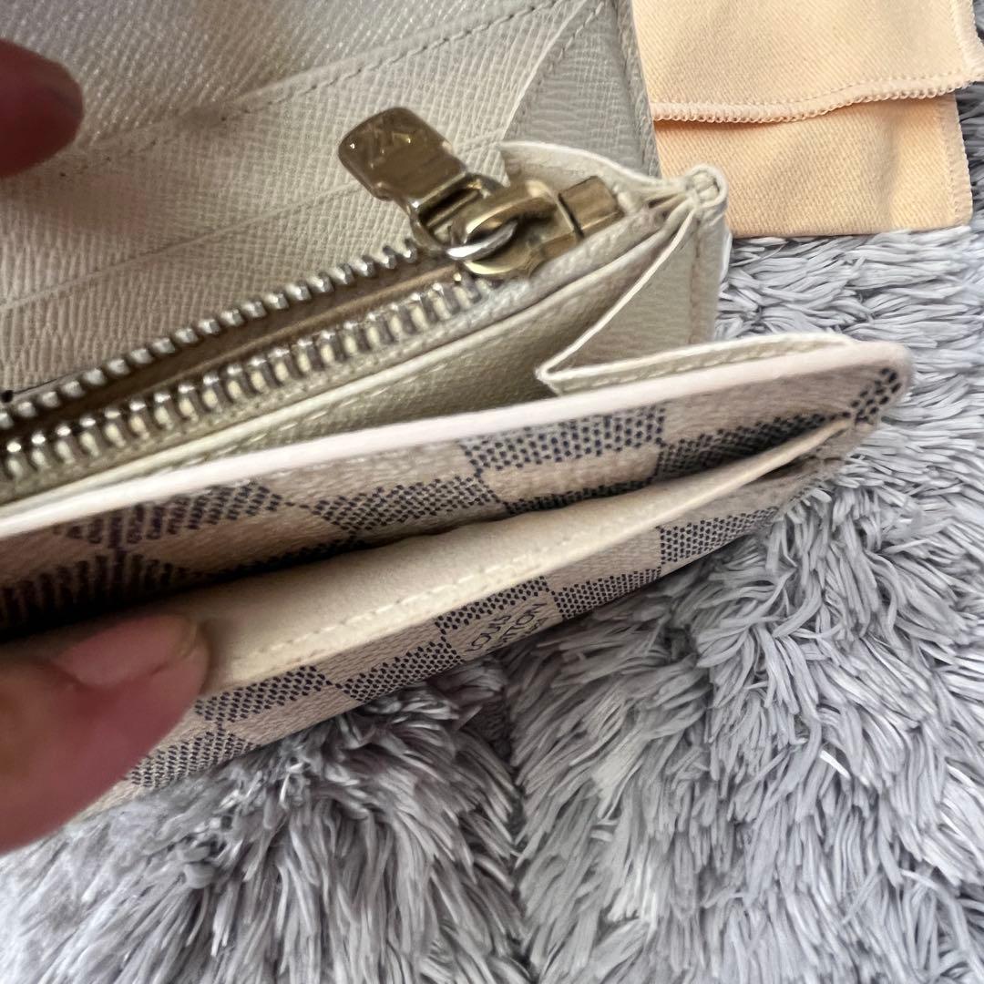 ルイヴィトン　ポルトフォイユサラ　ダミエアズール　ホワイト　長財布