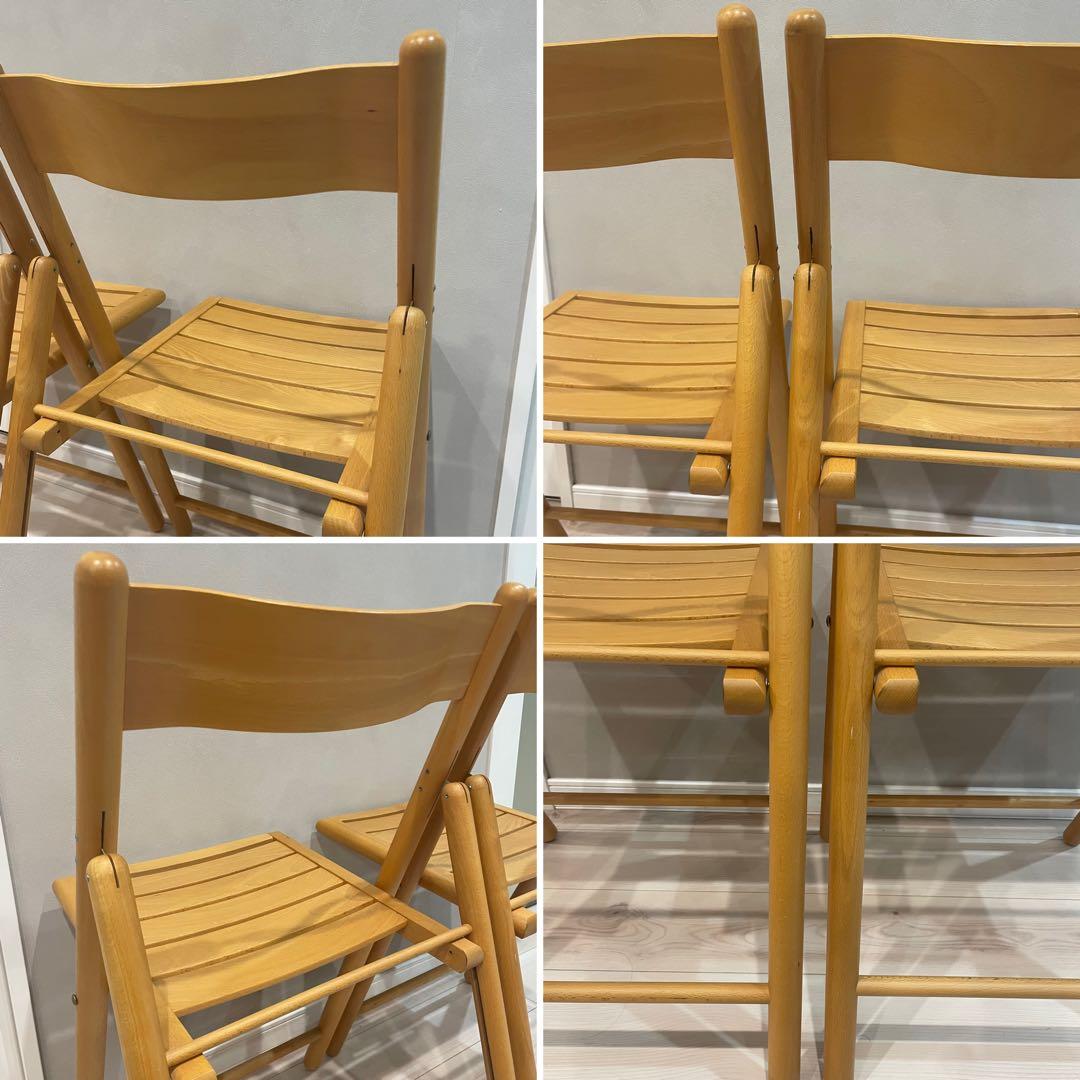廃盤品 無印良品 木製折りたたみ椅子 フォールディングチェア 2脚
