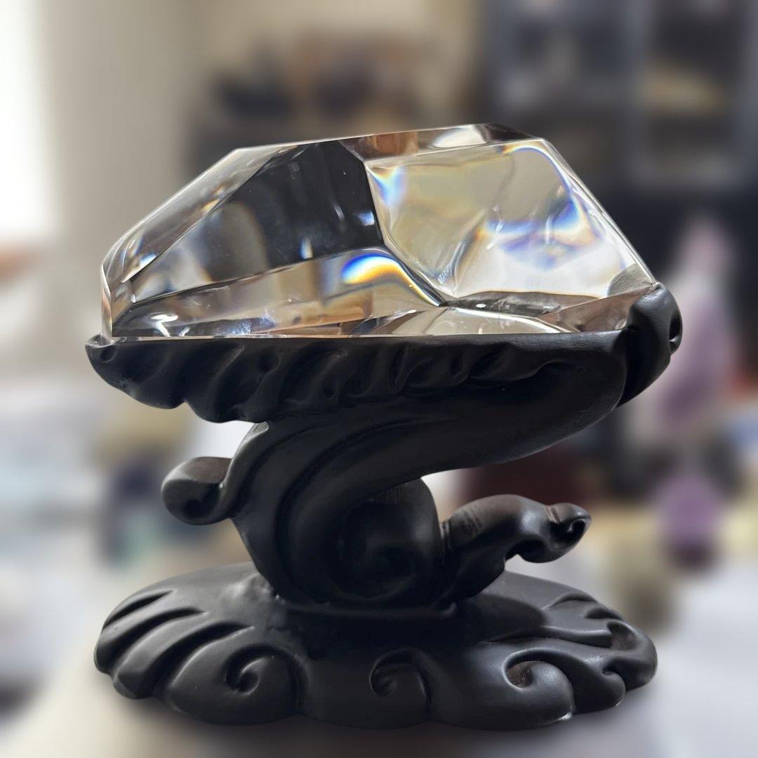 【極上品】超透明　水晶カット　高級台座　フリーフォーム　ブラジル産