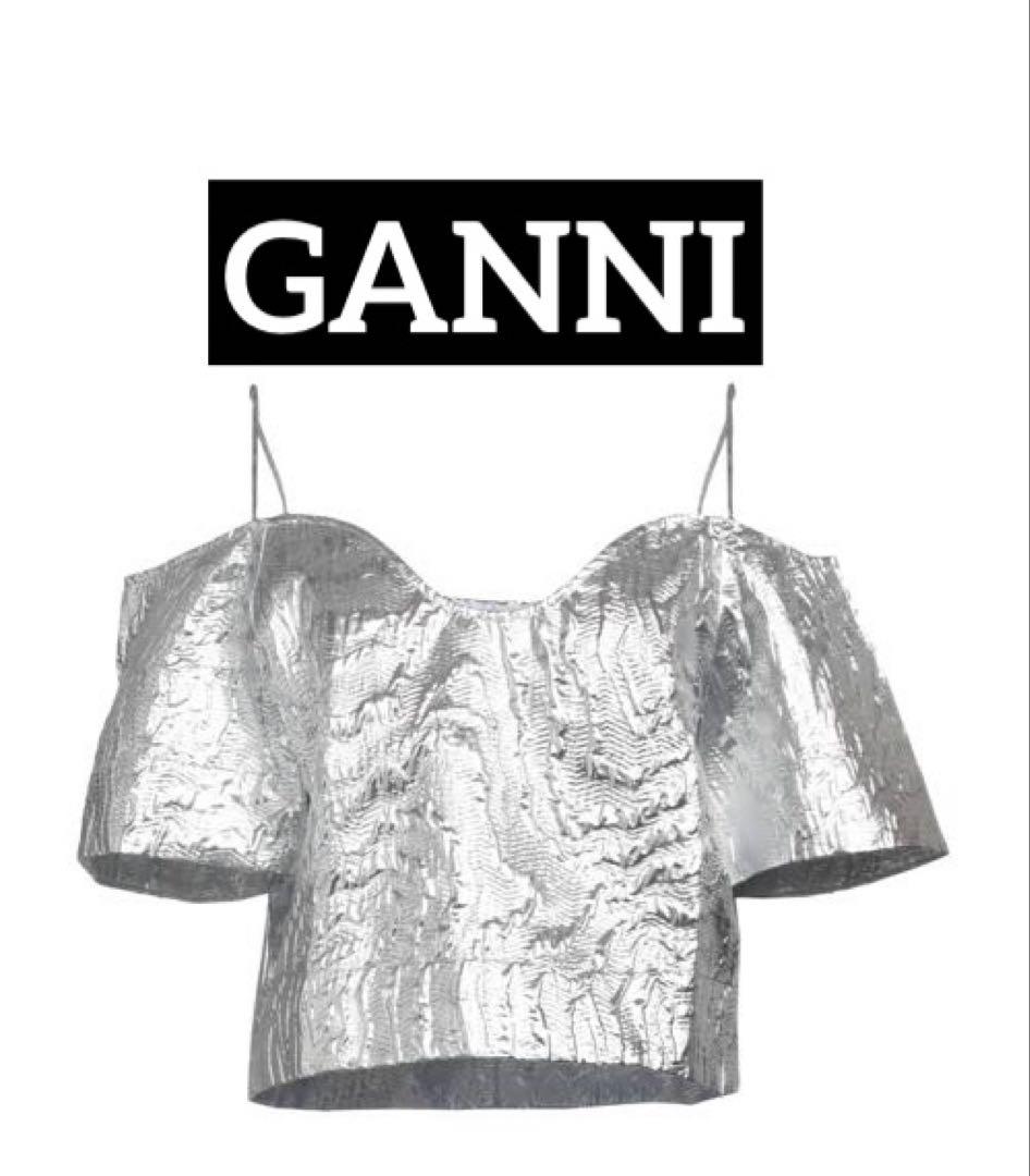 GANNI ガニ　新品❣️シルバー　トップス　ブラウス