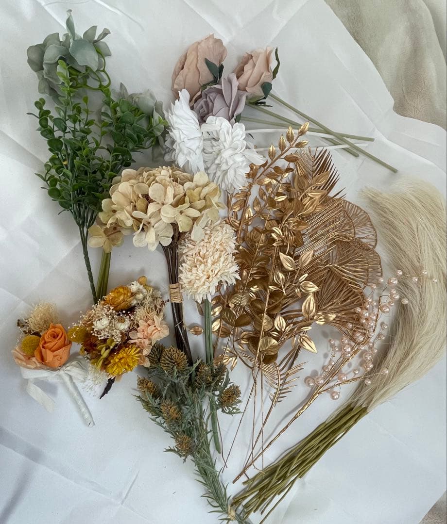 ドライフラワー&ボトルフラワーセット ウェルカムスペースや記念日の飾りに。