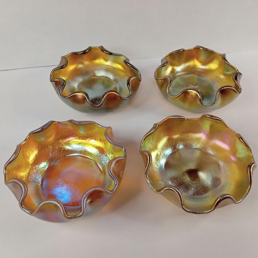 ルイスCティファニー ソルトセラー ファブリルガラス 4つセットq50