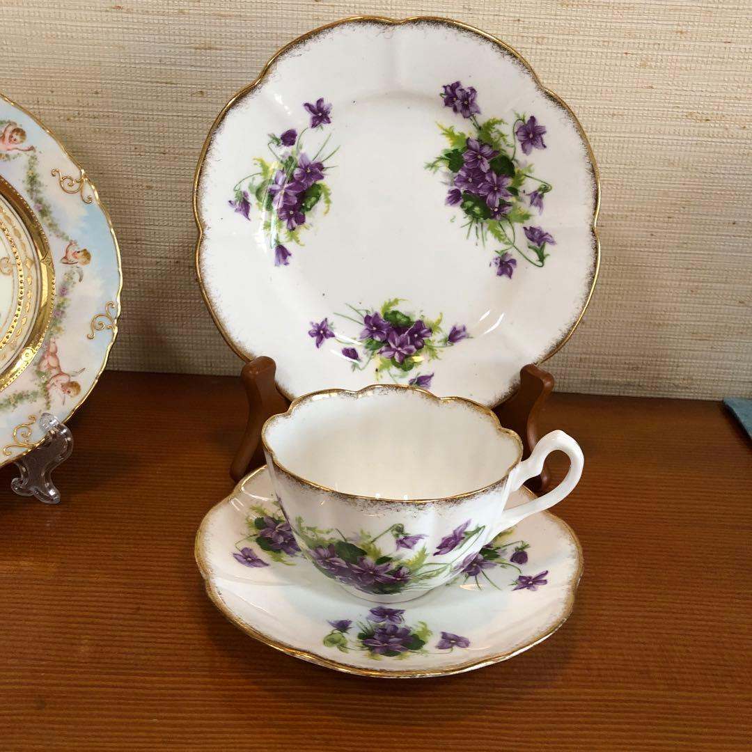 イギリス ウィリアム・ロウ　ヴァイオレット(すみれ) C/Sトリオ