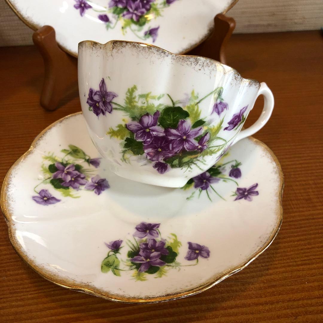 イギリス ウィリアム・ロウ　ヴァイオレット(すみれ) C/Sトリオ