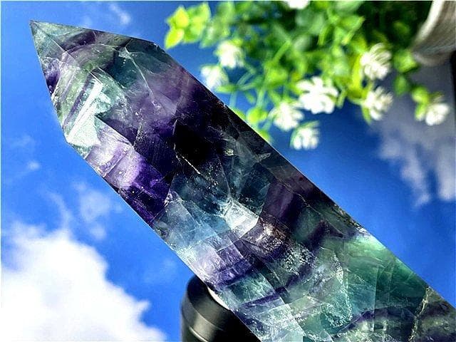 AAA級天然レインボーフローライト(蛍石) 六角柱B89F2/173F10A