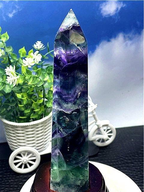 AAA級天然レインボーフローライト(蛍石) 六角柱B89F2/173F10A