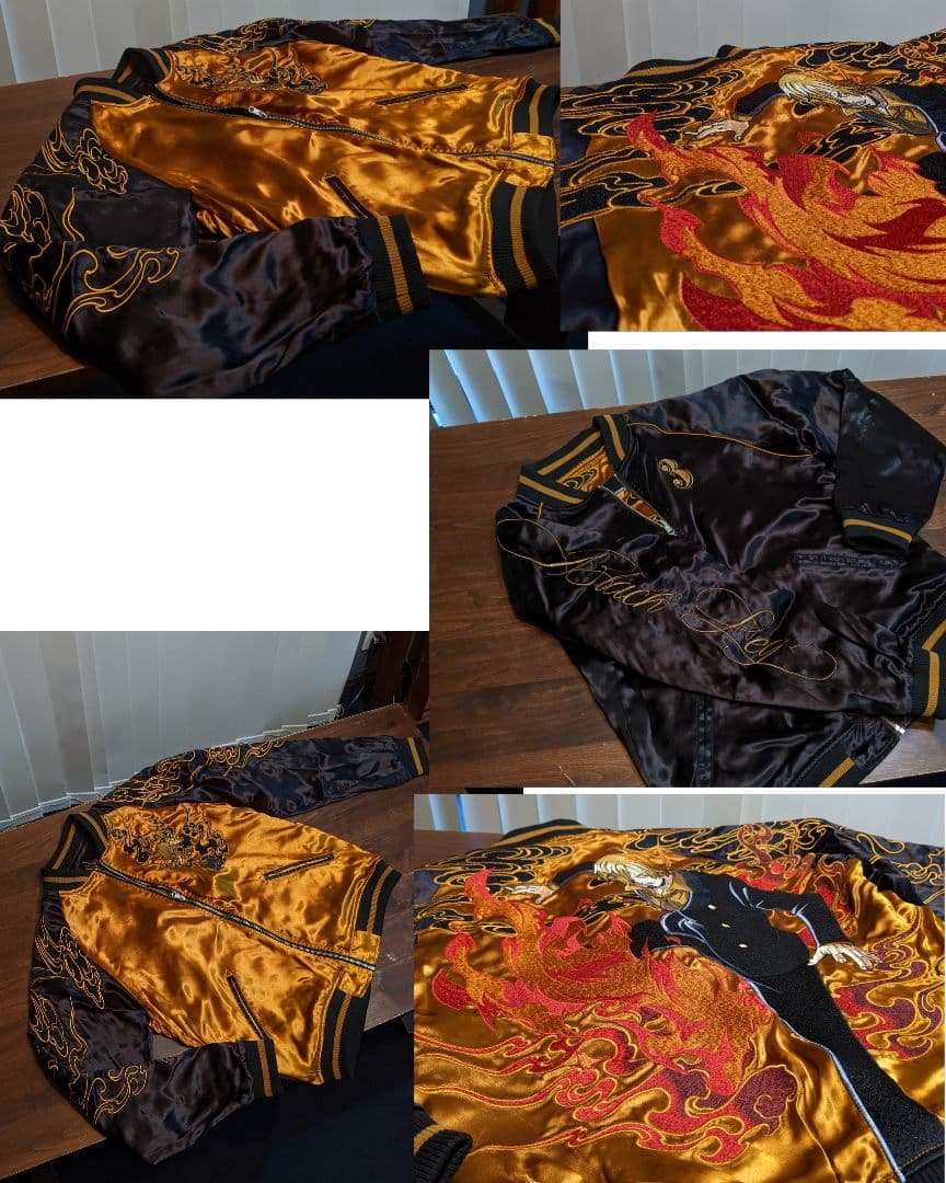 絡繰魂　ONE PIECE　スカジャン　リバーシブル　スーベニアジャケット　　黒