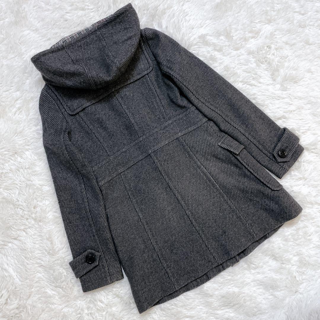 美品✨バーバリーブルーレーベル ダッフルコート グレー ノバチェック トグル M