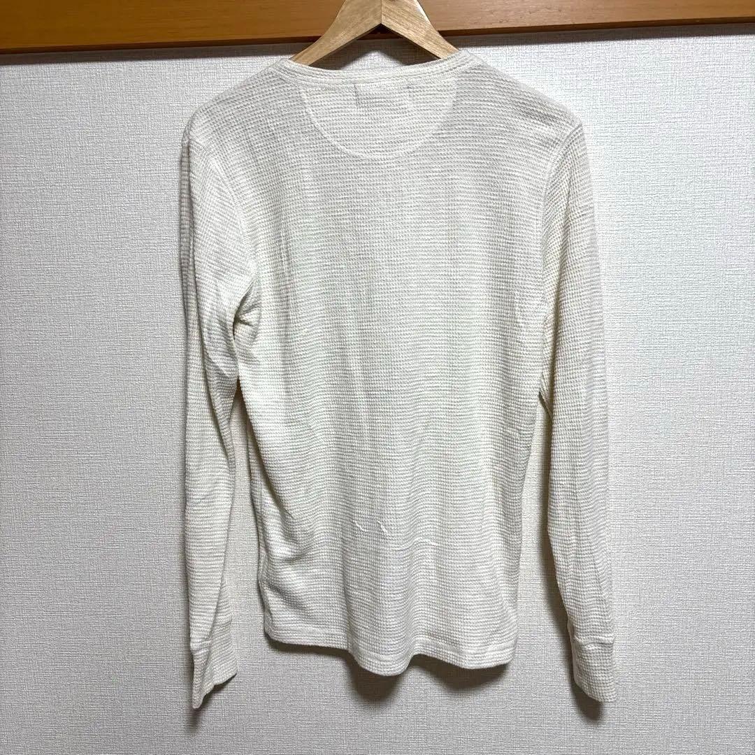 RRL　ワッフル ヘンリーネック サーマル ロンT ホワイト