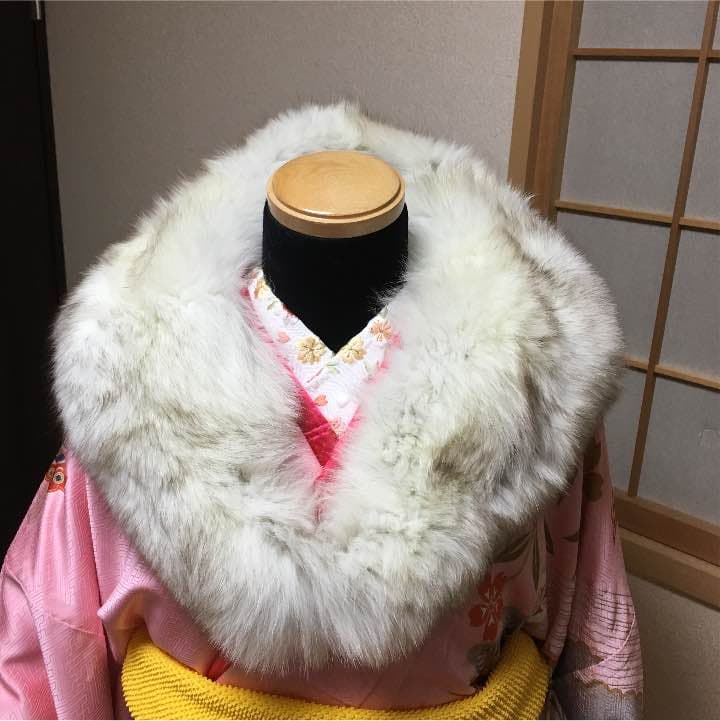 ❶フォックス ファー ショール 襟巻き 成人式 パーティー 礼装 ドレスにも