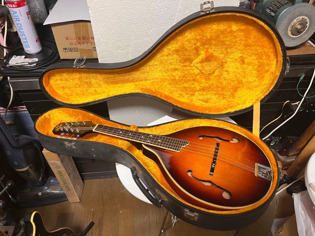 春日フラットマンドリン M-30 クリップピックアップ、ハードケース付き！