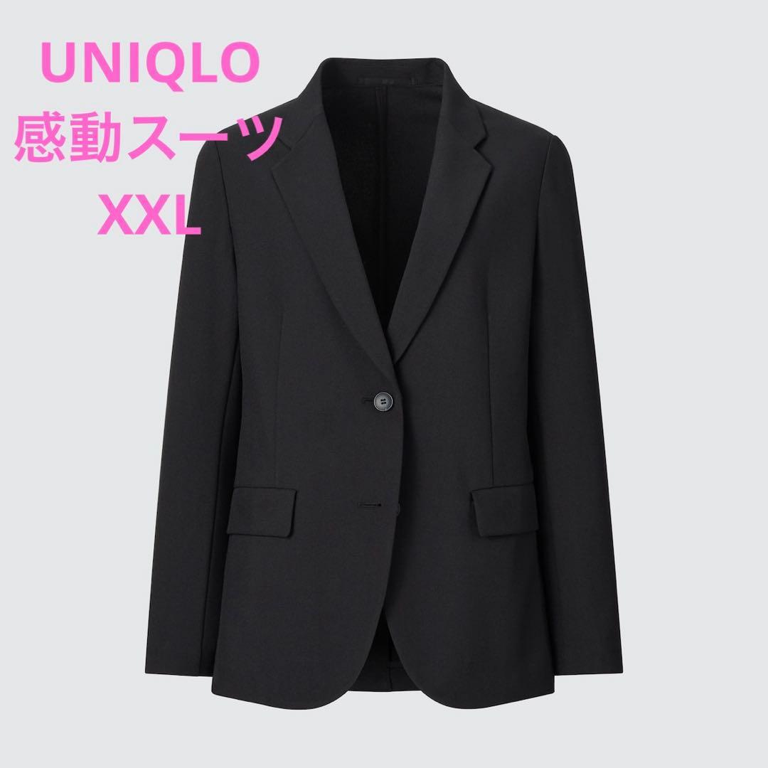 【美品】ユニクロ　感動スーツ　上下セット　大きいサイズ　XXL 3XL 黒