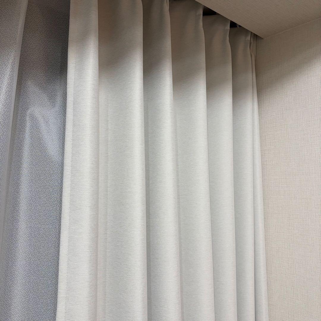 新品同様　KEYUCA カーテン　レースカーテン　4枚セット　アイボリーホワイト