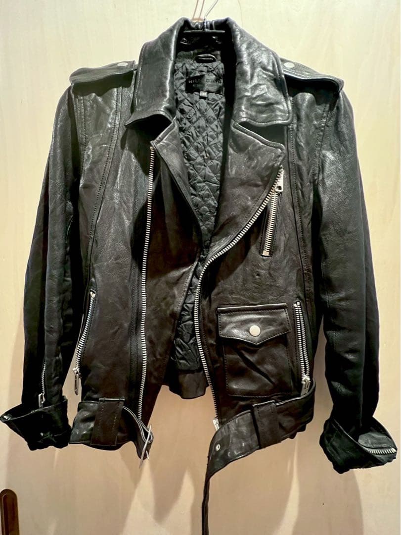 NILI LOTAN ブラック レザーライダースジャケット XS アパルトモン
