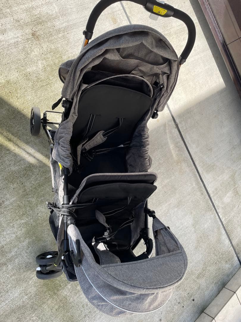 besrey 2人乗りベビーカー グレー