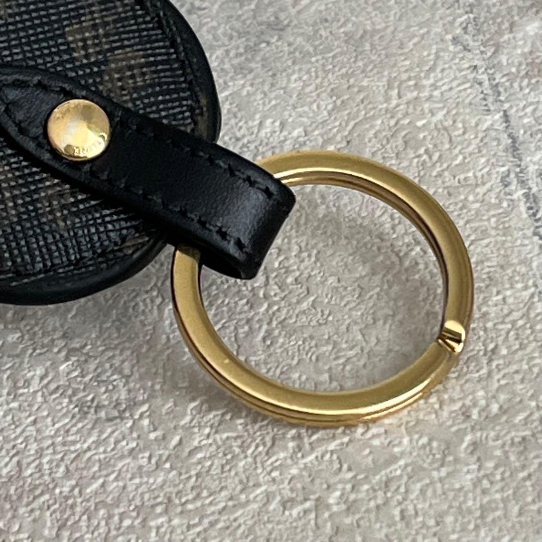 極美品✨CELINE トリオンフキャンバス キーリング ブラック レザー