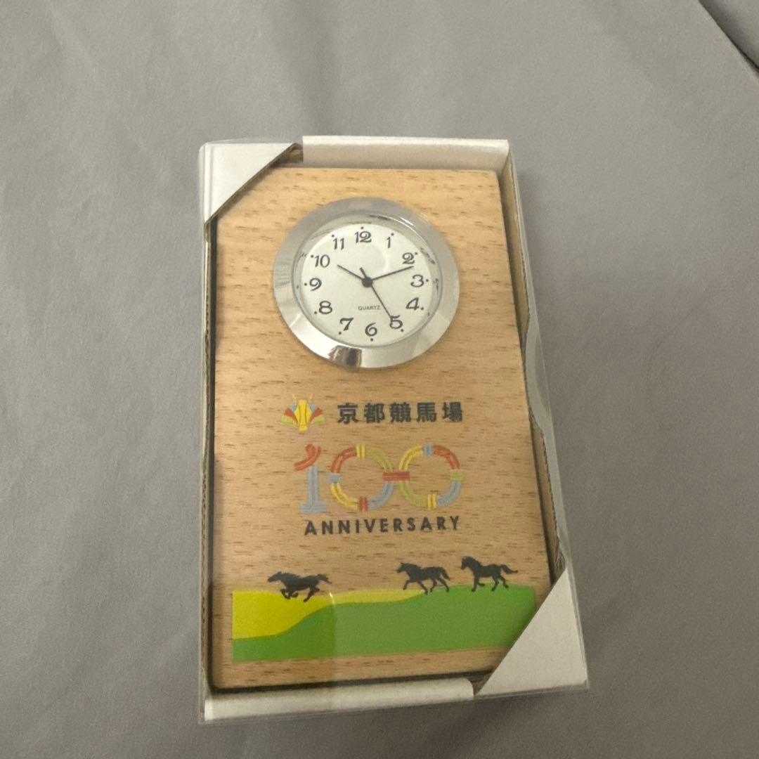 再値下げ　京都競馬場　100周年　メモリアルデザイン　木製置時計　JRA
