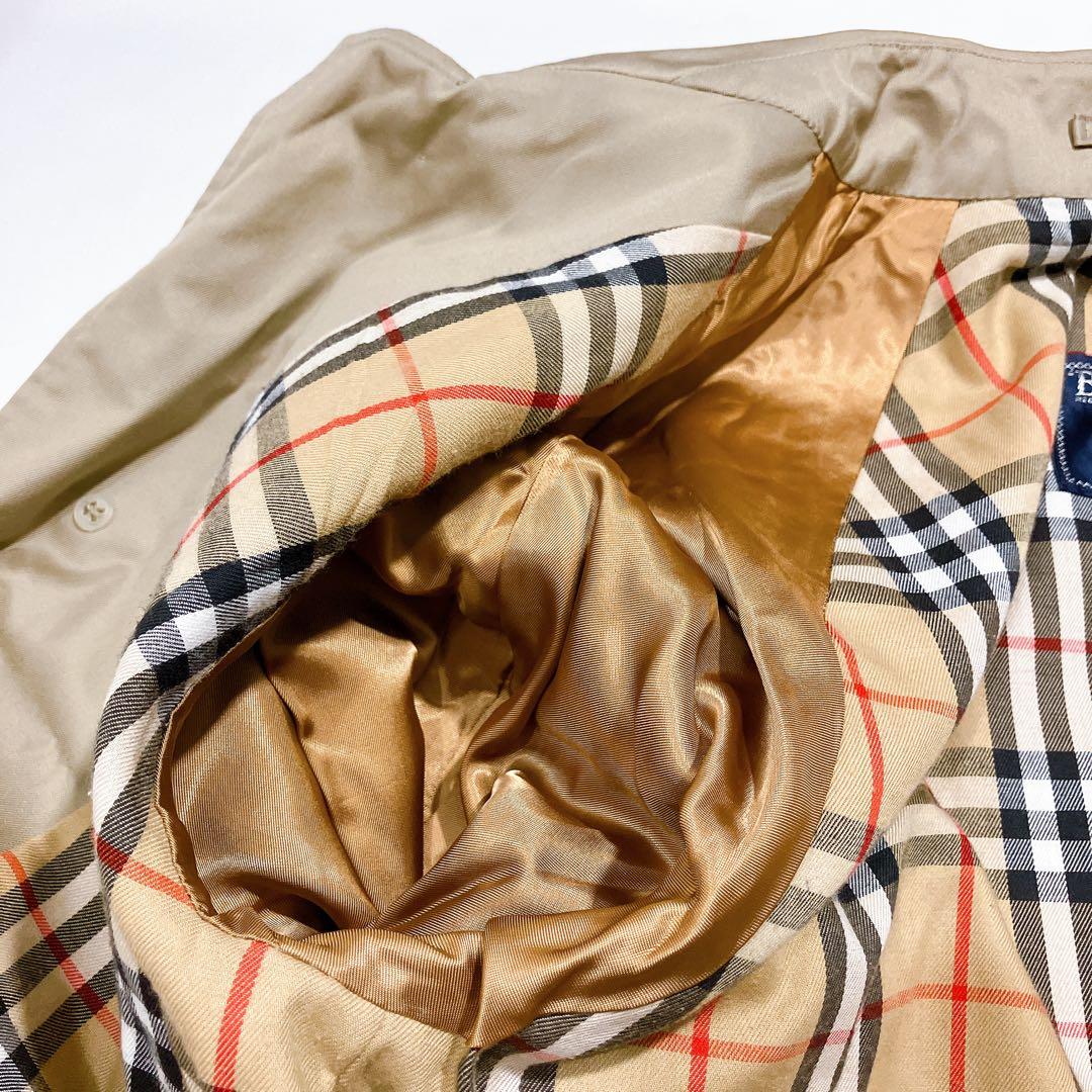 【逸品】バーバリー　英国製　ハニーベージュ　ロングステンカラーコート　ノバチェ