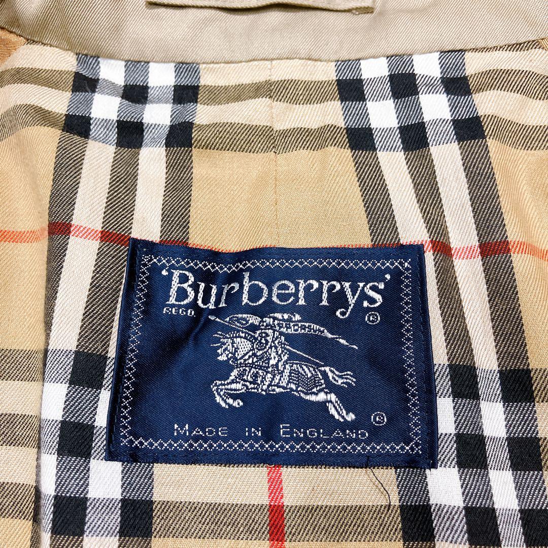 【逸品】バーバリー　英国製　ハニーベージュ　ロングステンカラーコート　ノバチェ