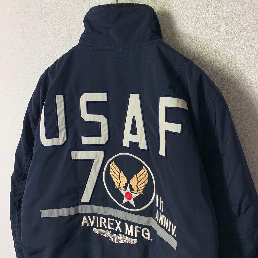 美品 AVIREX アメリカ空軍70周年記念 フライトジャケット MA-1 L
