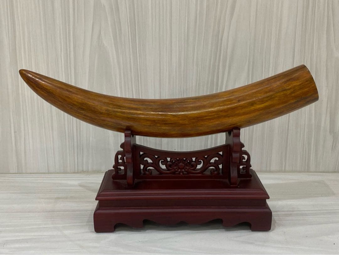 天然マンモス牙美しい手作り彫刻 福禄壽 置物飾り物