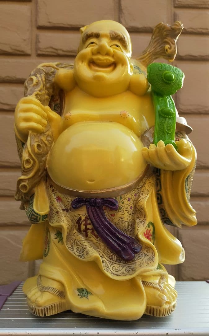 在庫処分セール中!❗美術品　開運七福神　如意布袋尊様の立像　縁起物