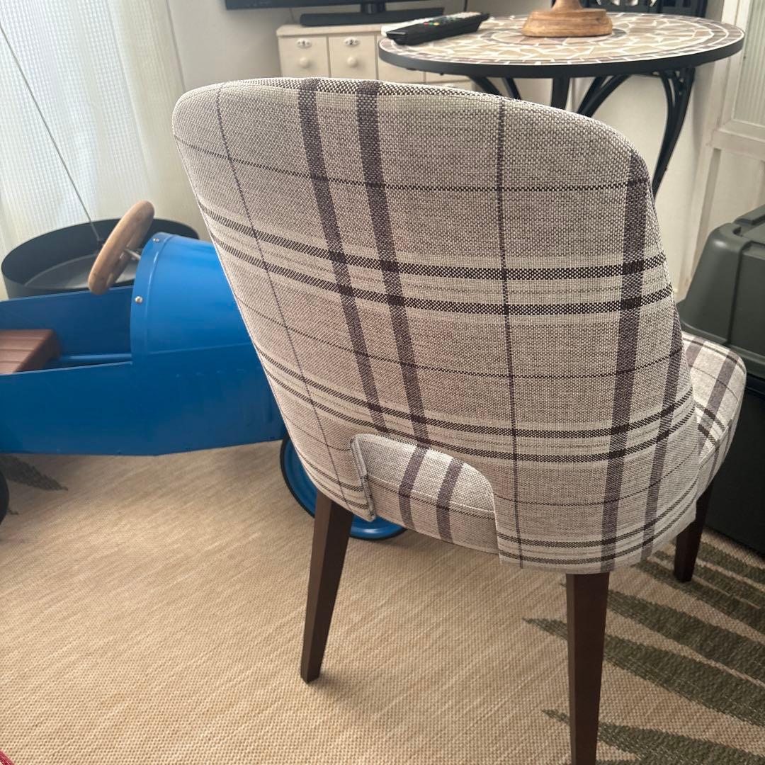 ADCOREチェック柄のモダンな椅子2脚セット