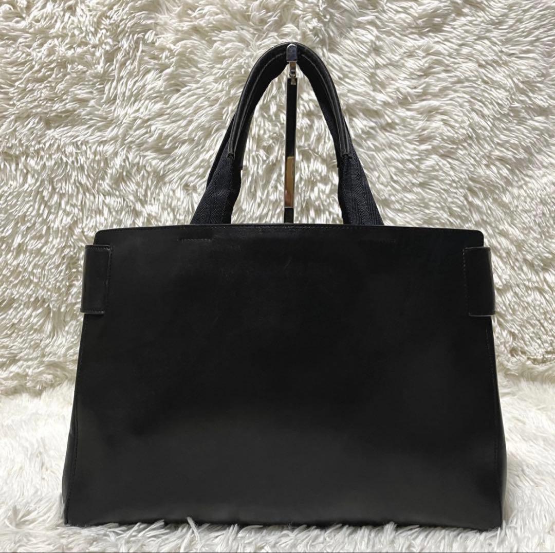 【良品】PRADA プラダ　トートバッグ　オールレザー　ブラック　黒　大容量