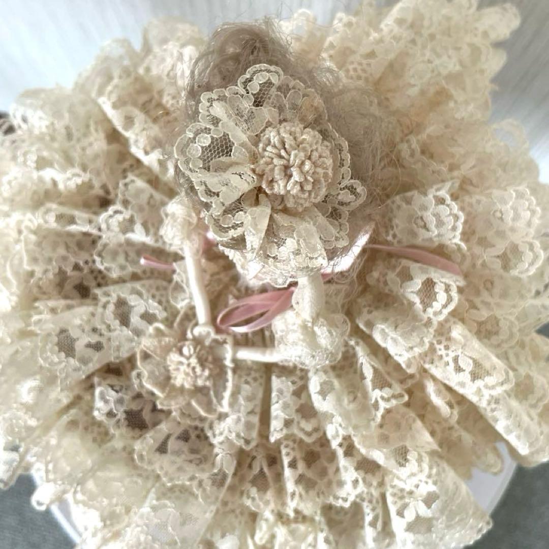 サエラ お人形 小物入れ付き クリーム色 ピンク