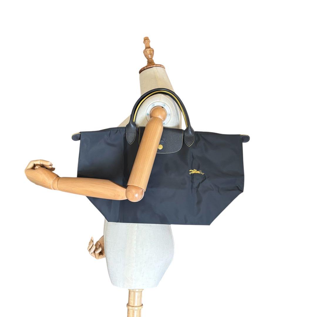 LONGCHAMP ロンシャン ルプリアージュ M グレー×イエロー A4