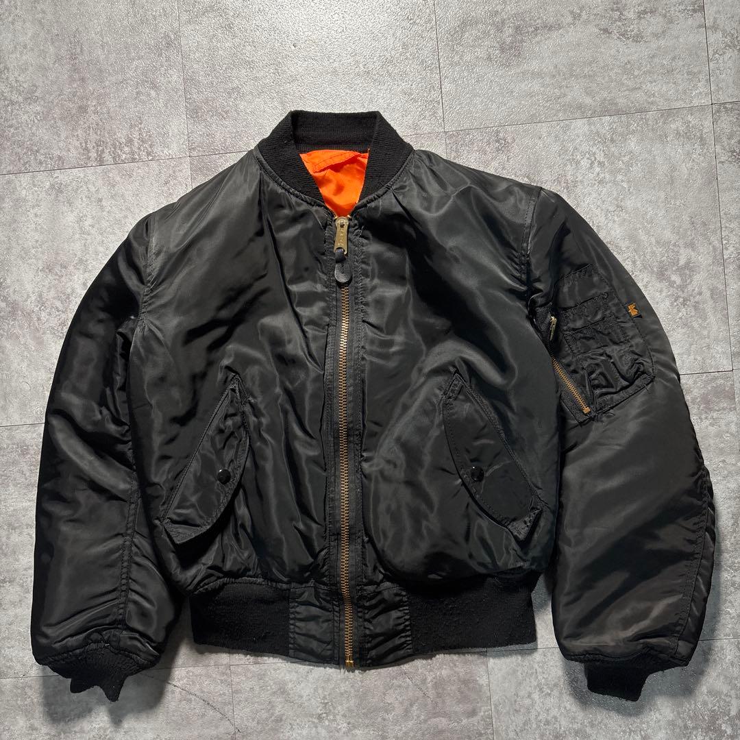 90s alpha USA製　ma-1 flight jacket Black