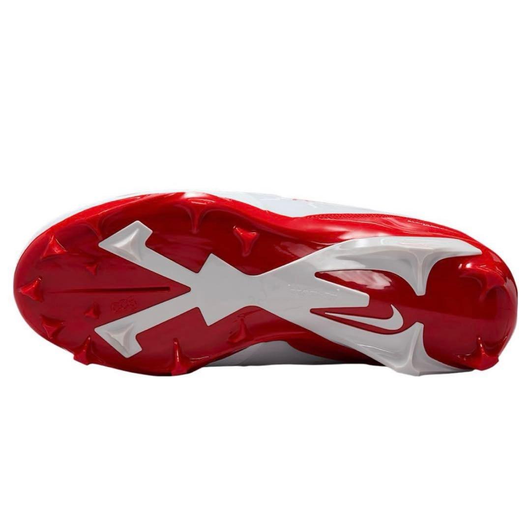 ナイキ 27 アルファメナス プロ アメフト スパイク シューズ 靴 白 赤