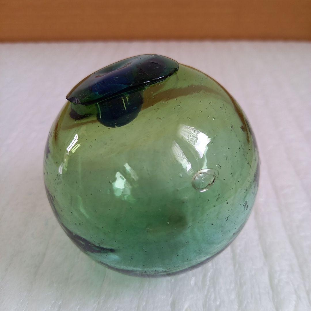 ガラス浮き玉 ガラス玉 ☆缶 青ボタン