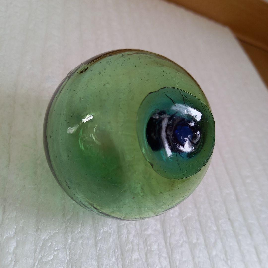 ガラス浮き玉 ガラス玉 ☆缶 青ボタン