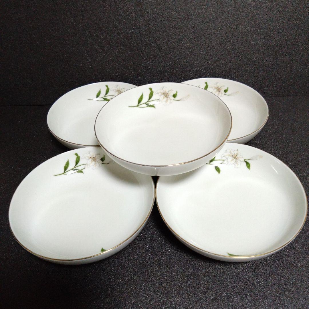 深川製磁 君島一郎 白百合 深鉢 5個 深皿　お祝い