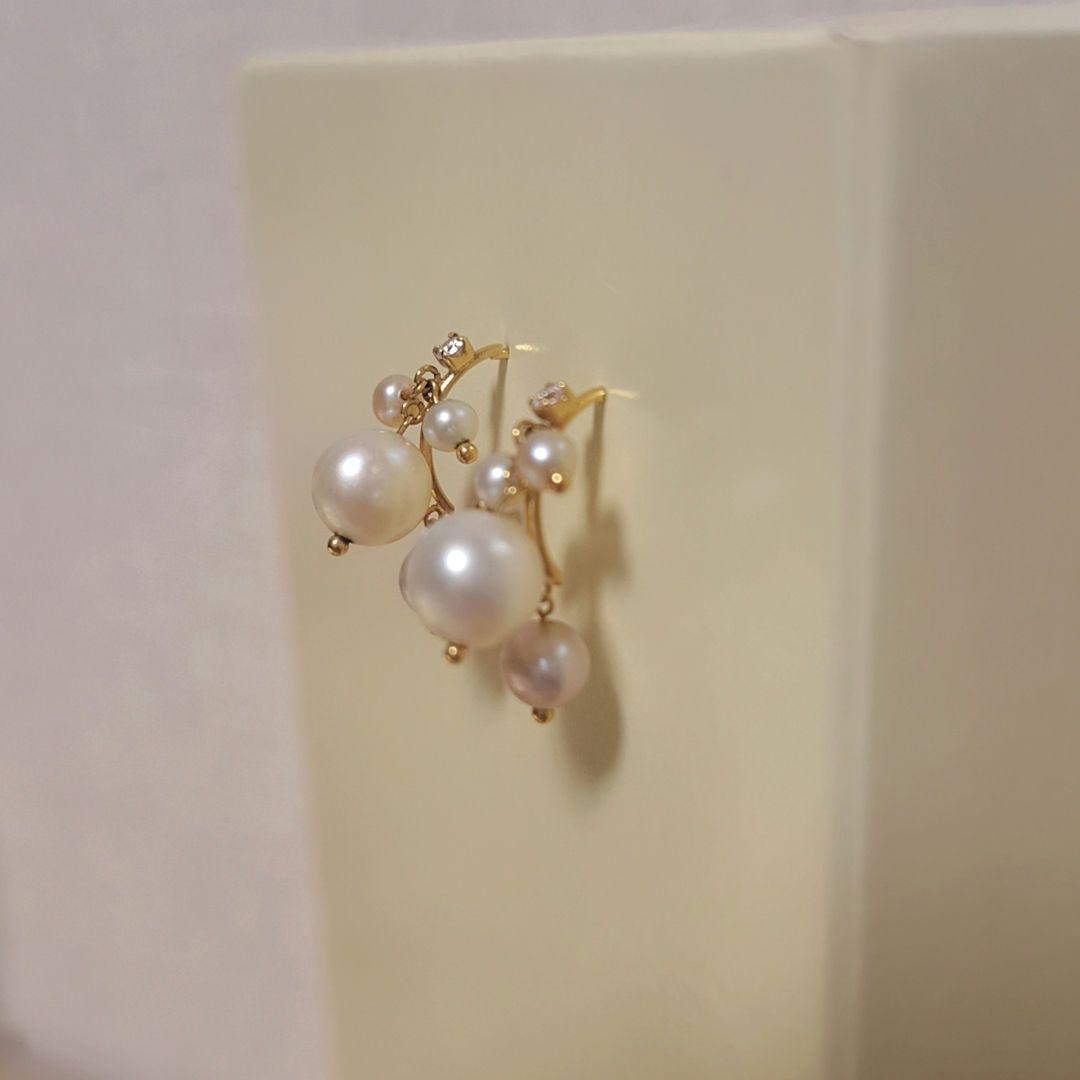 K18YG　淡水パール　ピアス