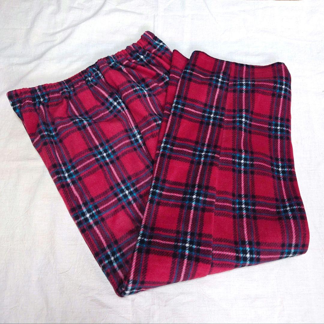 新品タグ付き マタノアツコ パジャマ ルームウェア フリース チェック LL