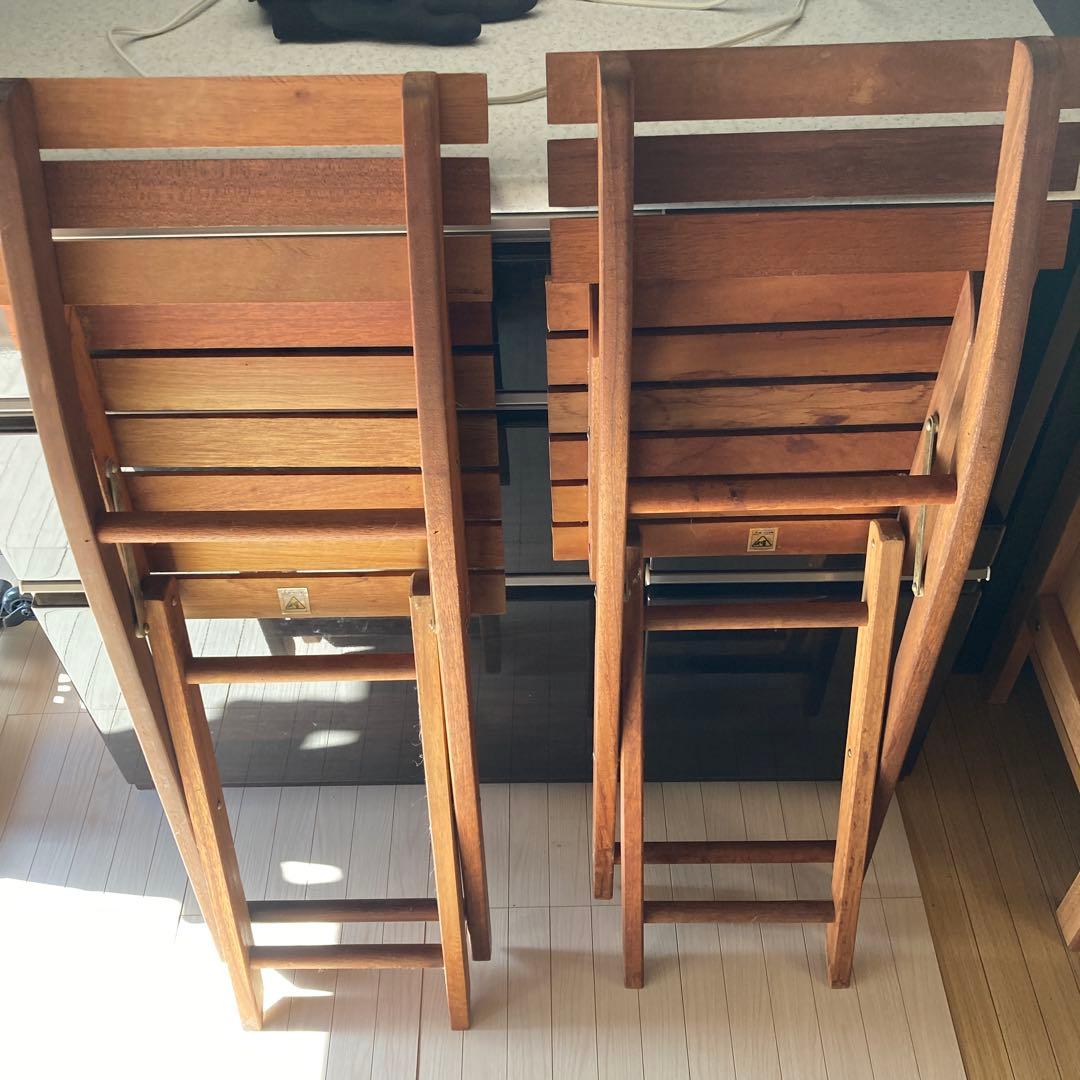 【ACTUS購入】折りたたみ木製チェア×2