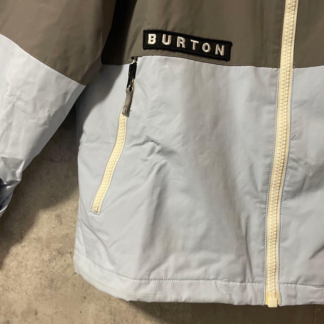 Burtonバートンスキーウェアスノーボードジャケットパーカーフード付グレー水色