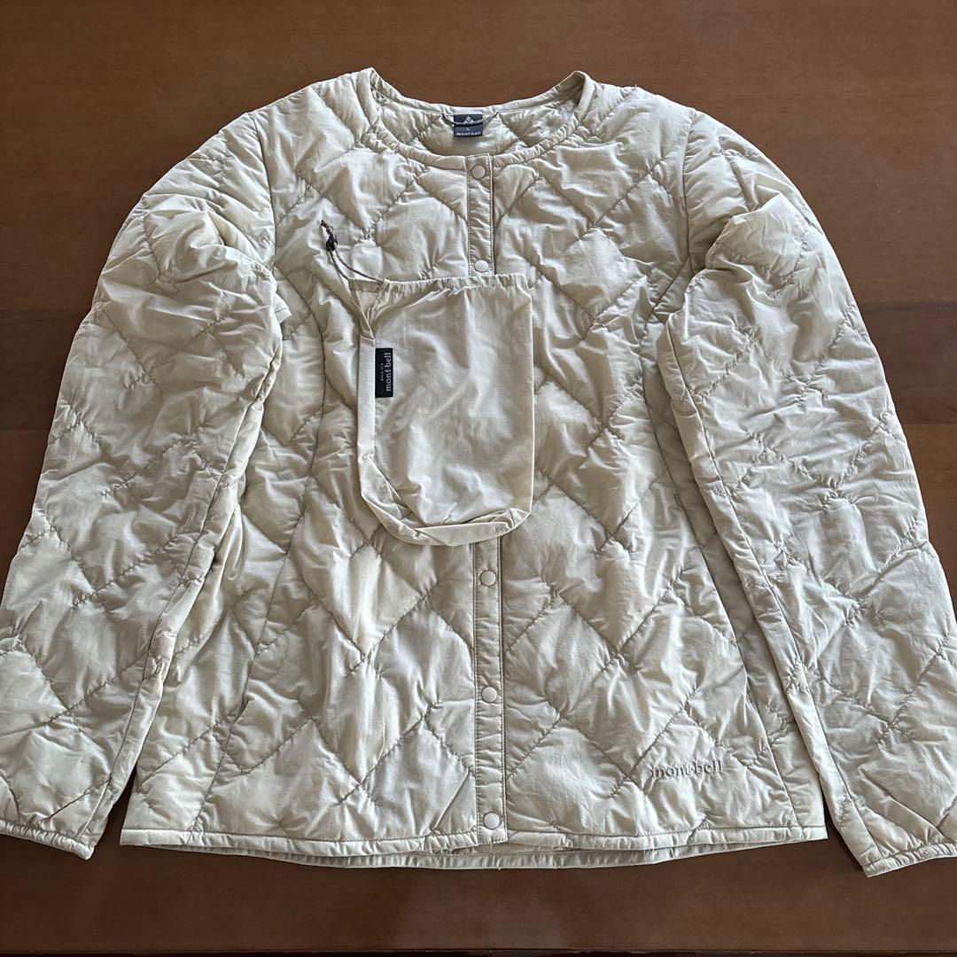 モンベルスペリオダウンラウンドネックジャケット アイボリー　Lサイズ