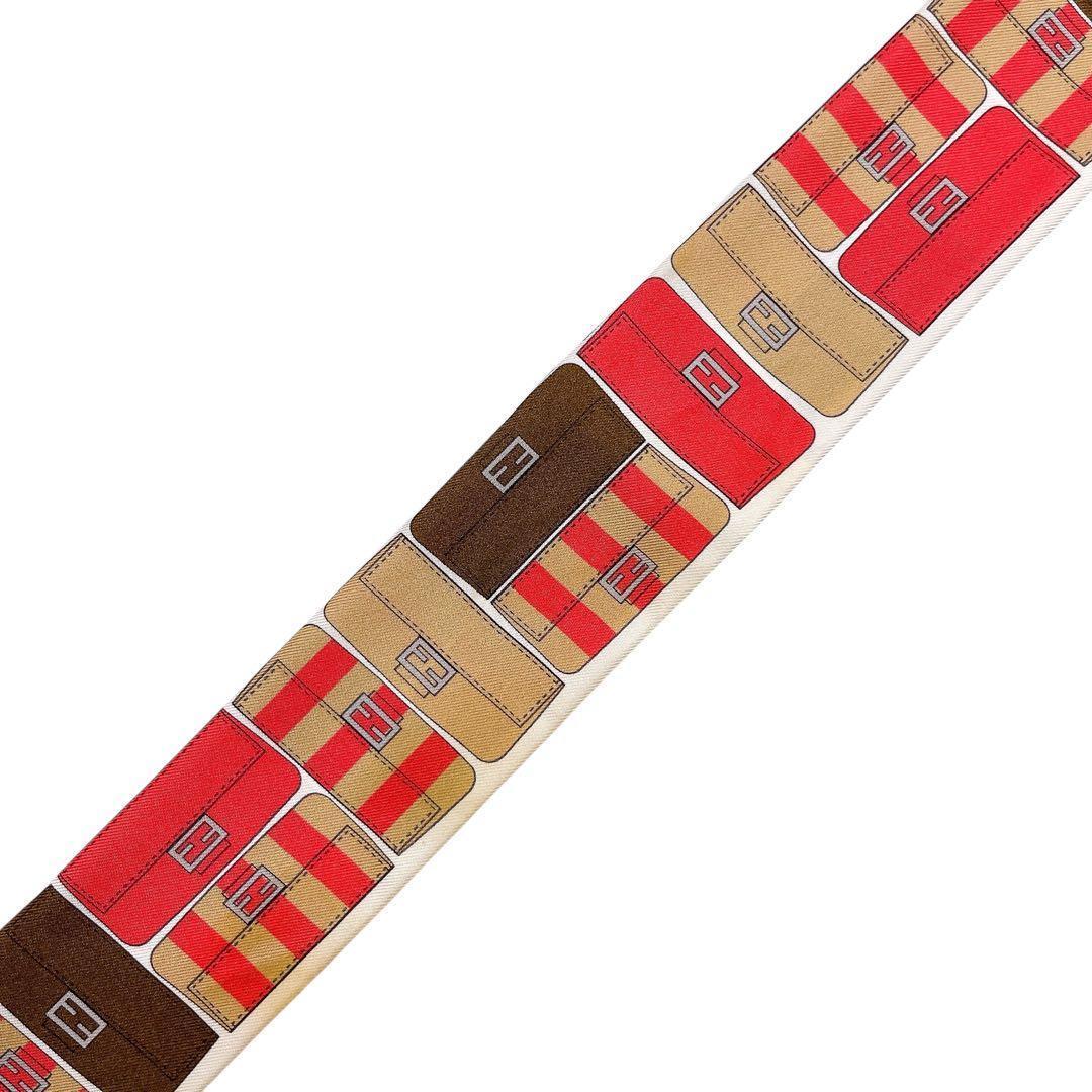 美品 フェンディ ラッピー スカーフ シルク バゲットバッグ ピンク レディース