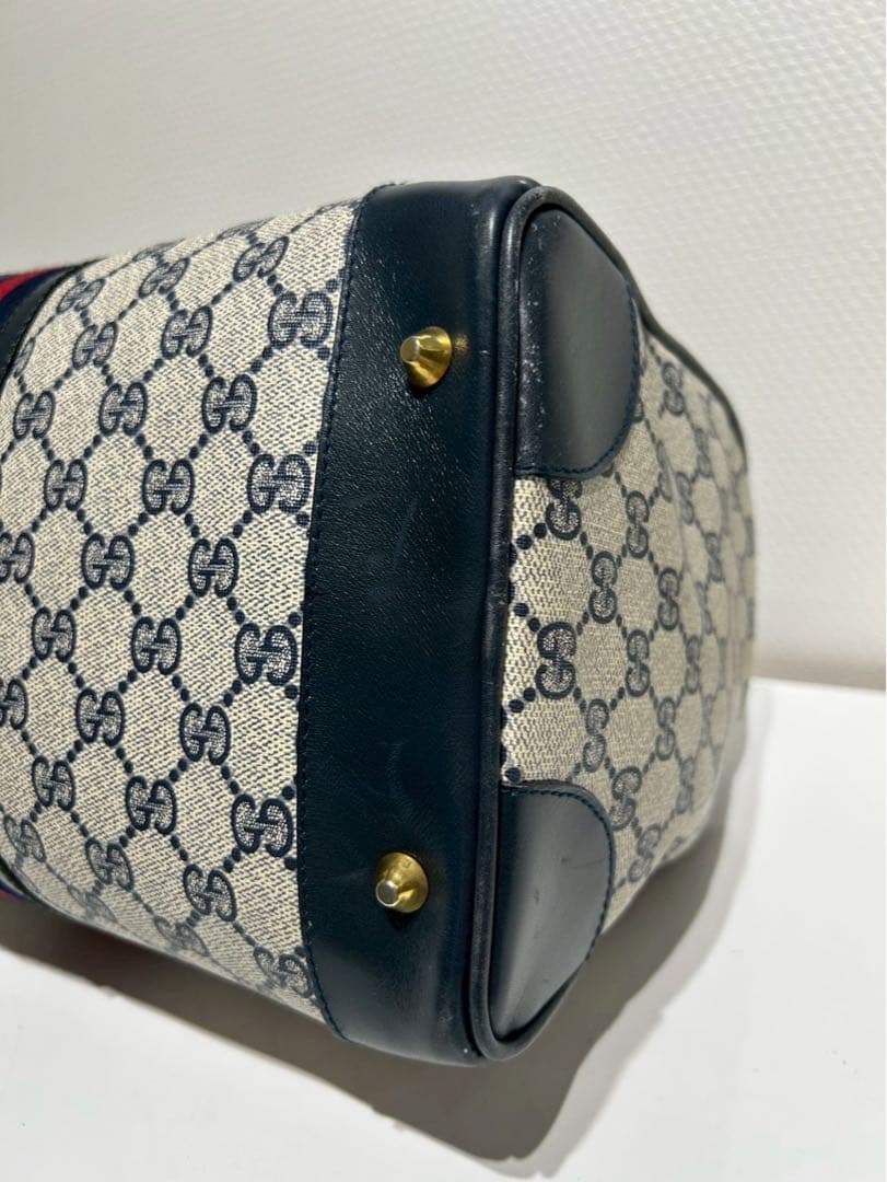 GUCCI グッチ ミニボストン ハンドバッグ シェリーライン レザー 革