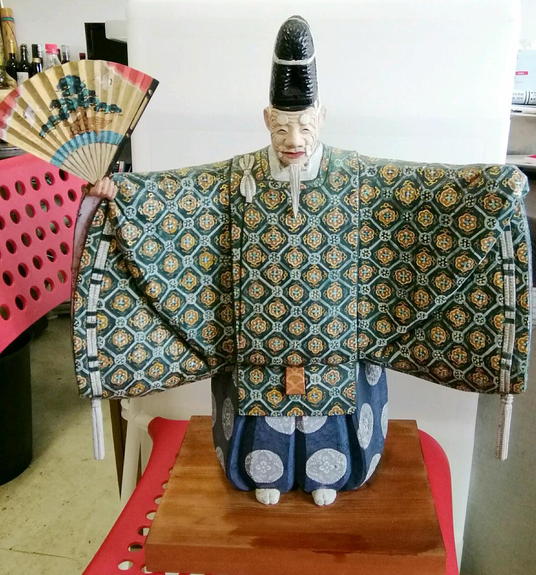 近藤廣運　　豪華木彫手彩色　能舞い人形