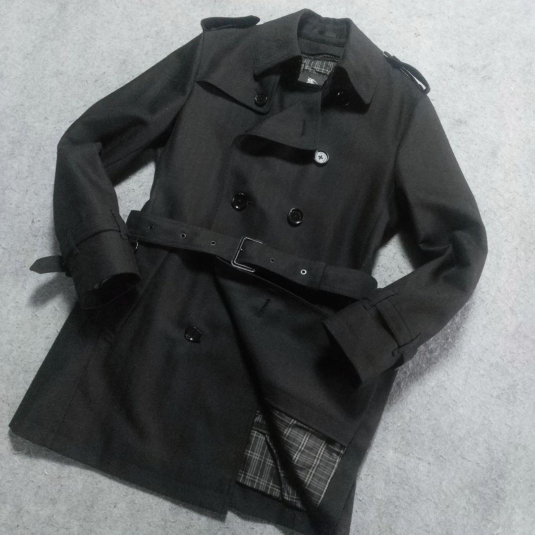 未使用級 バーバリーブラックレーベル トレンチコート ヘリンボーン アウター