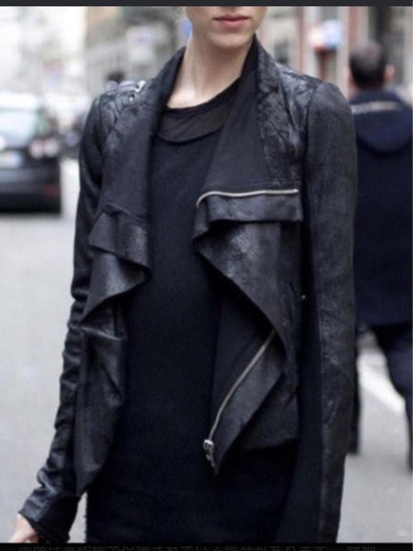 【Rick Owens】ドレープバイカー　レザージャケット
