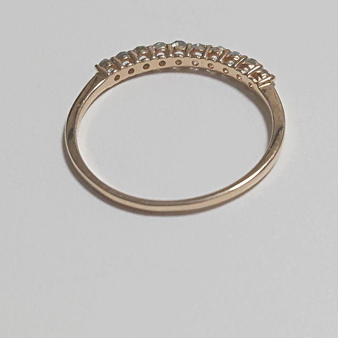 k10 イエローゴールド ブルートパーズ エタニティ リング 14号 10金